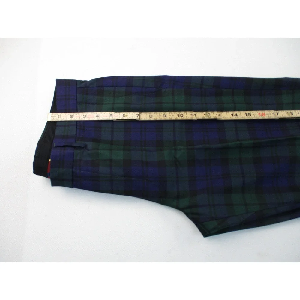 J. Crew Trousers Men 33x32 Blue Green Black Watch Plaid Slim Fit